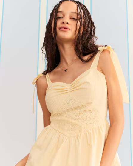 Lace V-Waist Mini Dress