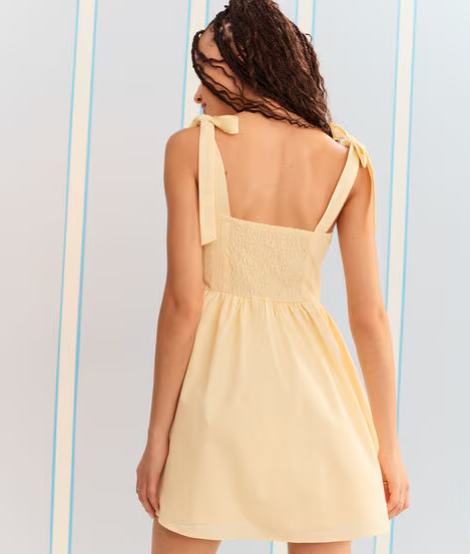 Lace V-Waist Mini Dress